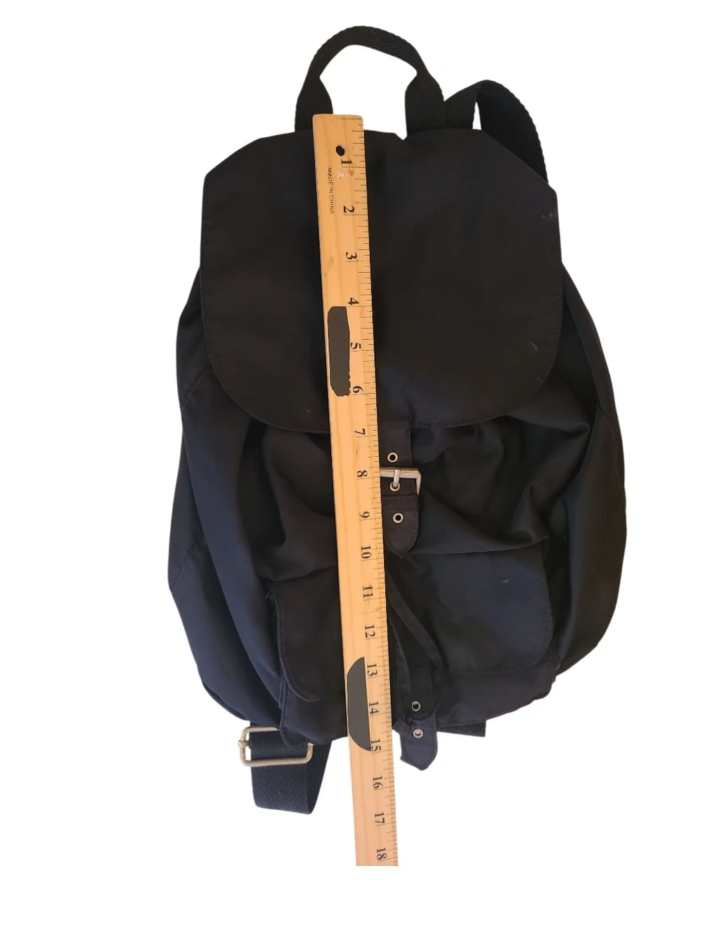 Vintage GAP Black Nylon Drawstring Backpack Rucksack Minimalist 90s Gorpcore